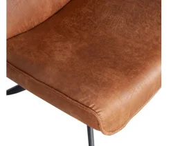 Retro Relaxsessel Drehsessel Skyler Kunstleder Cognac-WOOOD New