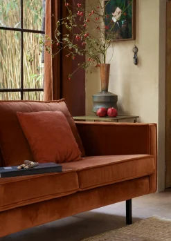 Retro Samtsofa Rodeo 2,5-Sitzer Rost-BePureHome Best