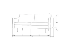 Retro Samtsofa Rodeo 2,5-Sitzer Rost-BePureHome Best