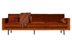 Retro Samtsofa Rodeo 3-Sitzer Rost-BePureHome Outlet