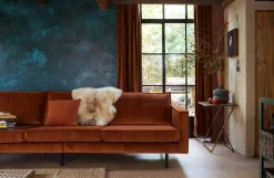 Retro Samtsofa Rodeo 3-Sitzer Rost-BePureHome Outlet