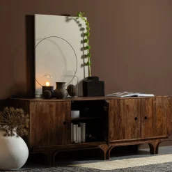 Retro Sideboard Kommode Staes Mangoholz 4 Türen 200 cm-WOOOD Sale