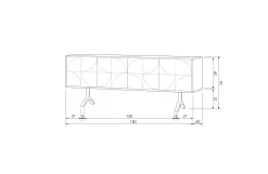 Retro Sideboard TV-Board Draw Mangoholz Walnuss-Finish-BePureHome Hot