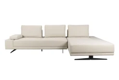 Retro Sofa Ecksofa Shelly Mélange Natur Stoff Metallbeine Rechts-DutchBone Outlet