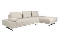 Retro Sofa Ecksofa Shelly Mélange Natur Stoff Metallbeine Rechts-DutchBone Outlet