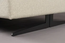 Retro Sofa Ecksofa Shelly Mélange Natur Stoff Metallbeine Links-DutchBone Discount