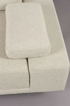 Retro Sofa Ecksofa Shelly Mélange Natur Stoff Metallbeine Links-DutchBone Discount