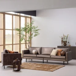 Retro Sofa Rodeo 3-Sitzer Metallic Kupfer Braun-WOOOD Discount