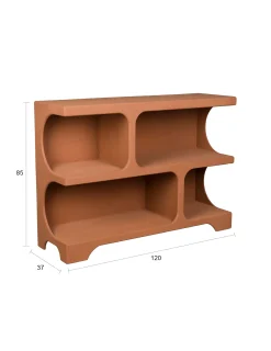 Retro Standregal Bücherregal Dundee Terracotta M-DutchBone Online