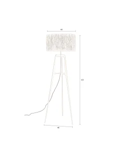 Retro Stehlampe Afra Metallgestell mit Bastschirm in orange-DutchBone