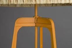 Retro Stehlampe Afra Metallgestell mit Bastschirm in orange-DutchBone