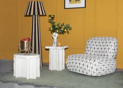 Retro Stehlampe Stripe It Up Schwarz Beige-Bold Monkey New