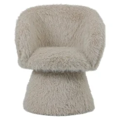 Retro Stuhl Loungechair Hermes Faux-Fur Beige-PTMD New