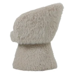 Retro Stuhl Loungechair Hermes Faux-Fur Beige-PTMD New