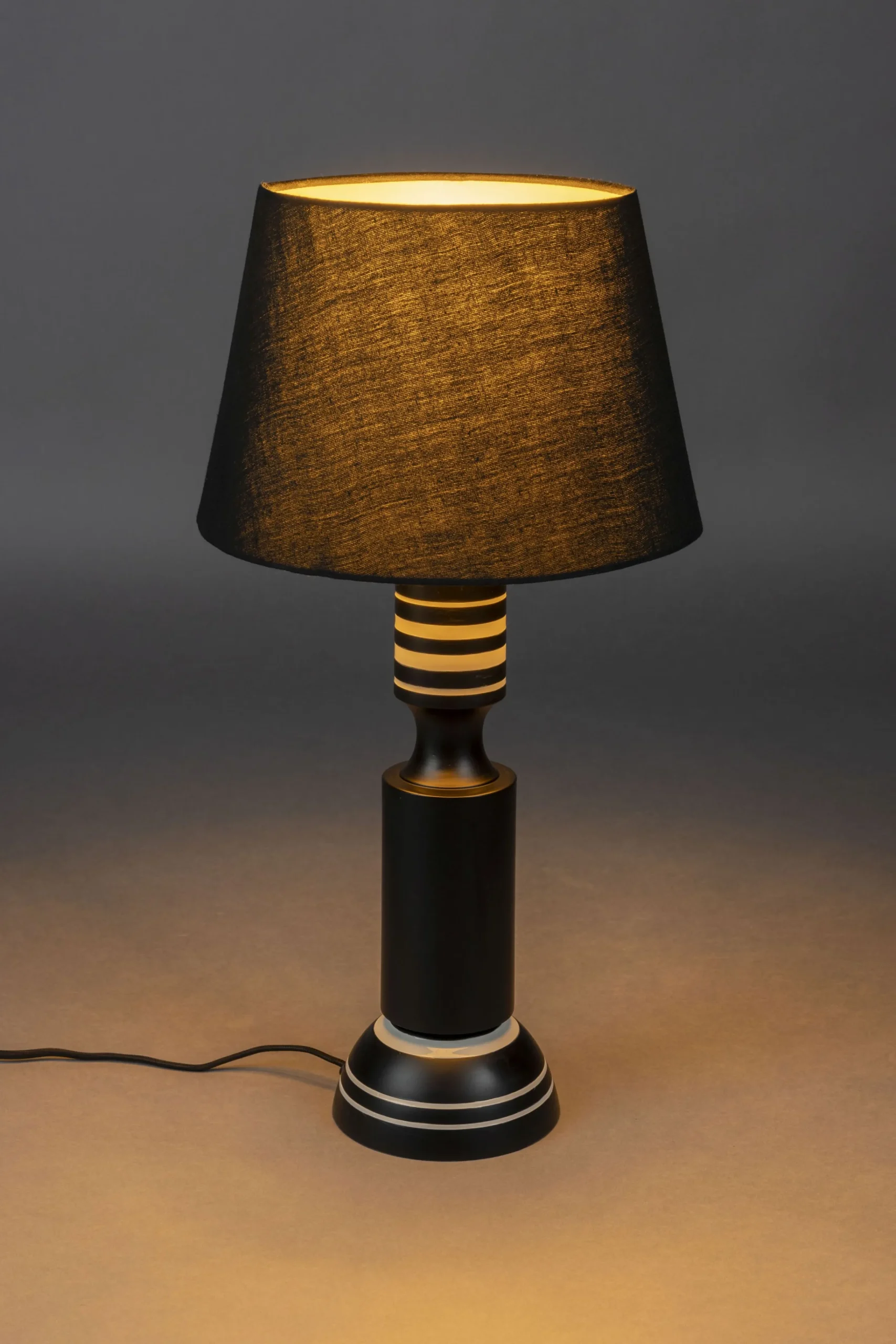 Retro Tischlampe Virgil Schwarz Weiß 60 cm-DutchBone Online