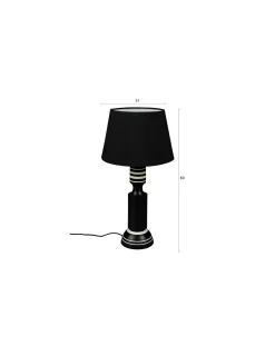 Retro Tischlampe Virgil Schwarz Weiß 60 cm-DutchBone Online