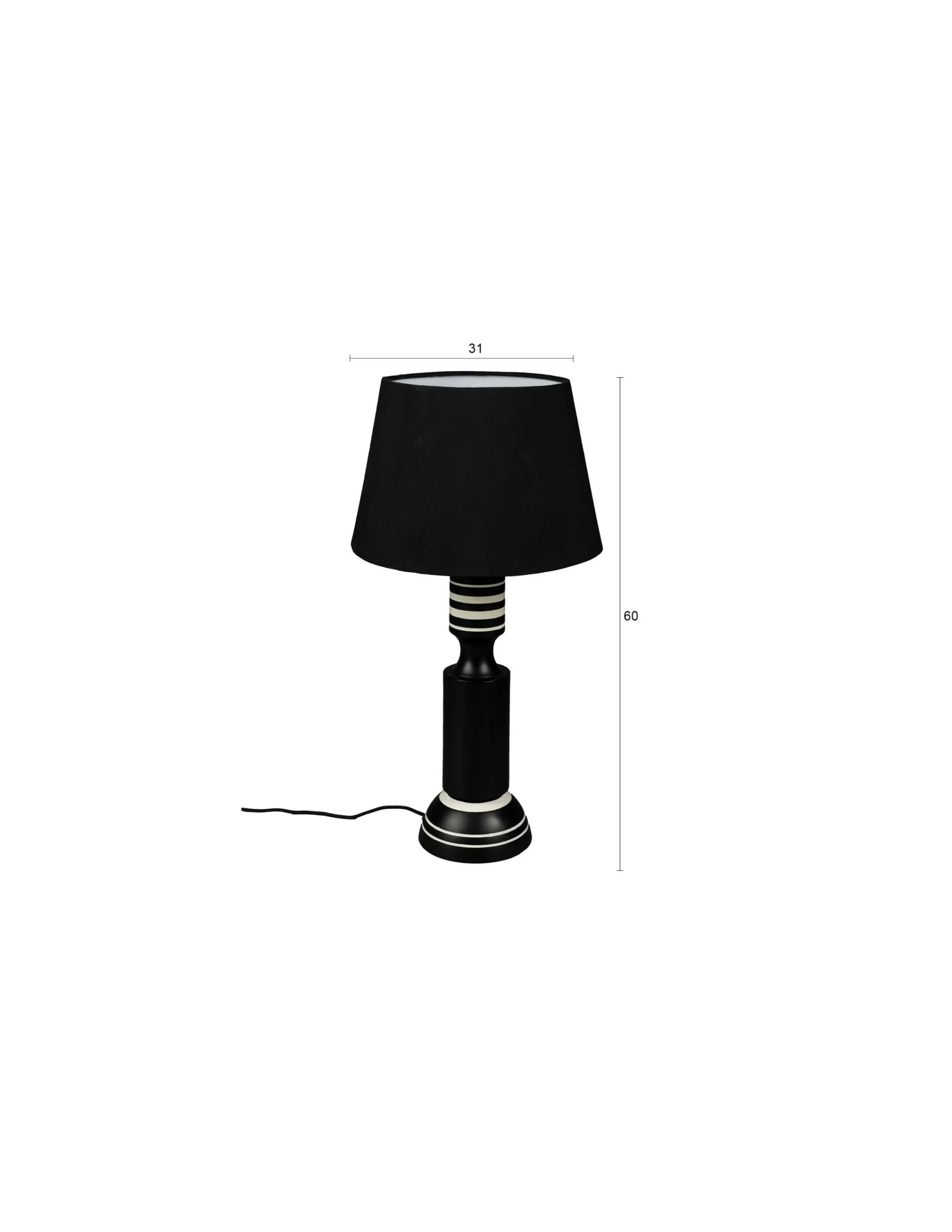 Retro Tischlampe Virgil Schwarz Weiß 60 cm-DutchBone Online