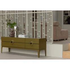 Retro TV-Board Lowboard Merge Olivgrün-WOOOD New