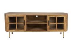 Retro TV-Board Sideboard Yaz Oval mit Sprossenkorpus-Vintagehaus Clearance