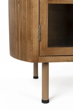 Retro TV-Board Sideboard Yaz Oval mit Sprossenkorpus-Vintagehaus Clearance