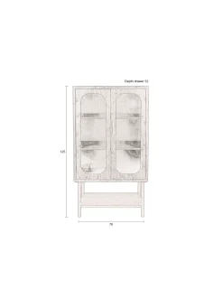 Retro Vitrine Hochkommode Caroun Bambus Rauchglas-DutchBone Online