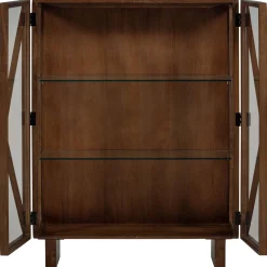 Retro Vitrine Kella Mangolzholz breit Braun-WOOOD Best