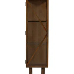 Retro Vitrine Kella Mangolzholz schmal Braun-WOOOD Online