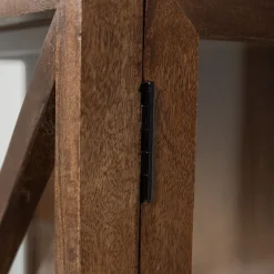 Retro Vitrine Kella Mangolzholz schmal Braun-WOOOD Online