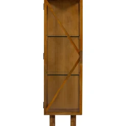 Retro Vitrine Kella Mangolzholz schmal Natur-WOOOD Outlet