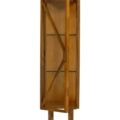 Retro Vitrine Kella Mangolzholz schmal Natur-WOOOD Outlet