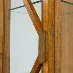 Retro Vitrine Kella Mangolzholz schmal Natur-WOOOD Outlet