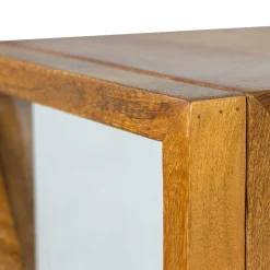 Retro Vitrine Kella Mangolzholz schmal Natur-WOOOD Outlet