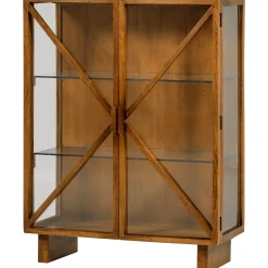 Retro Vitrine Kella Mangolzholz breit Natur-WOOOD Sale