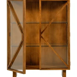 Retro Vitrine Kella Mangolzholz breit Natur-WOOOD Sale