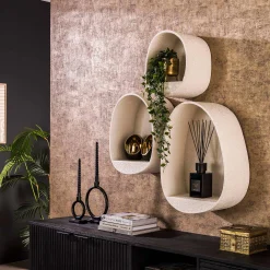 Retro Wandregale 3er Set Stone Tropfenform Marmor-Komposit-Vintagehaus Hot