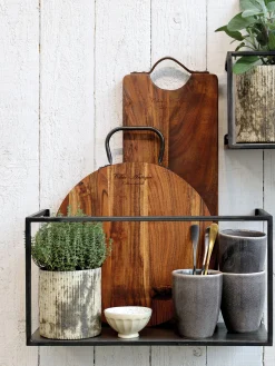 Schneidebrett Servierbrett Tapasbrett Laon Rund aus beständigem Akazienholz Geölt-Chic Antique Online