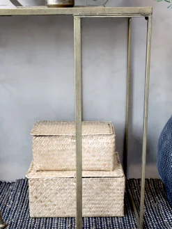 Schreibtisch Konsoltisch Industrial Boheme Metall Messing Holz-Chic Antique Clearance