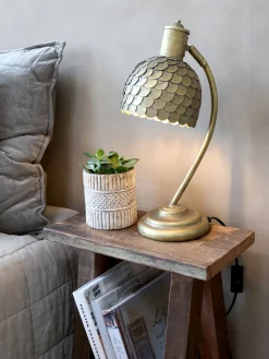 Schreibtischlampe Dragon Scales Metall in Antik Messing Tischlampe-Chic Antique Best