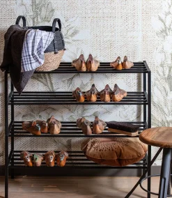 Schuhregal Industrial Ferro Metall Schwarz 40-WOOOD