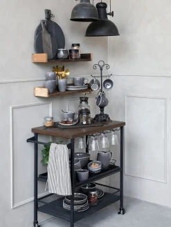 Servierwagen Küchentrolley Gaston Metall Rollen-Chic Antique Discount