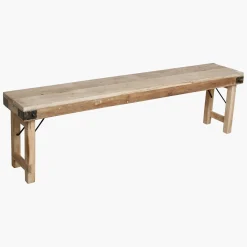 Sitzbank Outdoorbank Esstischbank Vintage Klappbar Limewash 160 cm-Raw Materials Sale