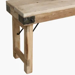 Sitzbank Outdoorbank Esstischbank Vintage Klappbar Limewash 160 cm-Raw Materials Sale