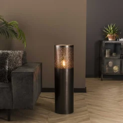 Stehlampe Industrial Zylinder Schwarz Nickel in drei Größen-Vintagehaus Lampen Best