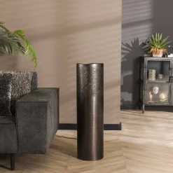 Stehlampe Industrial Zylinder Schwarz Nickel in drei Größen-Vintagehaus Lampen Best