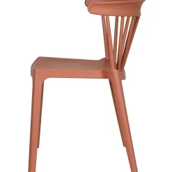 Stylisher Esszimmerstuhl Outdoorstuhl Gastro Bliss Kunstoff Ziegelrot-WOOOD New