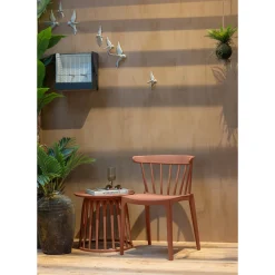 Stylisher Esszimmerstuhl Outdoorstuhl Gastro Bliss Kunstoff Ziegelrot-WOOOD New