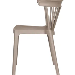 Stylisher Esszimmerstuhl Outdoorstuhl Gastro Bliss Kunstoff Taupe-WOOOD Best