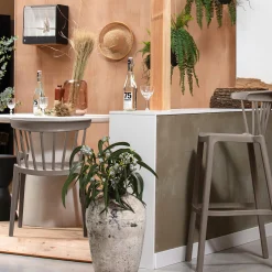 Stylisher Esszimmerstuhl Outdoorstuhl Gastro Bliss Kunstoff Taupe-WOOOD Best