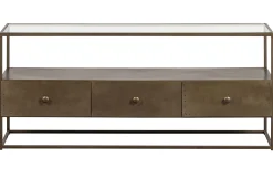TV-Board Sideboard Depart Industrial Metall Gold Glas 115-BePureHome Clearance