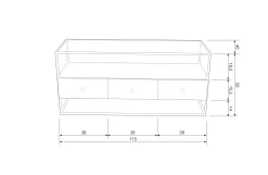 TV-Board Sideboard Depart Industrial Metall Gold Glas 115-BePureHome Clearance